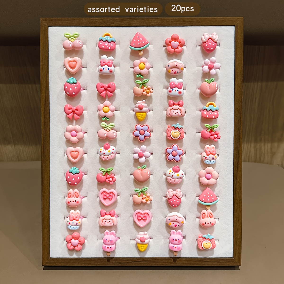 20 Random Cartoon-style Rings, Fun Accessories